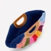Raffia Moon Clutch Multi Stripe Raffia Moon Clutch Multi Stripe