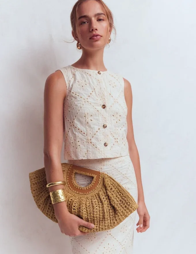 Raffia Moon Clutch Natural Raffia Raffia Moon Clutch Natural Raffia