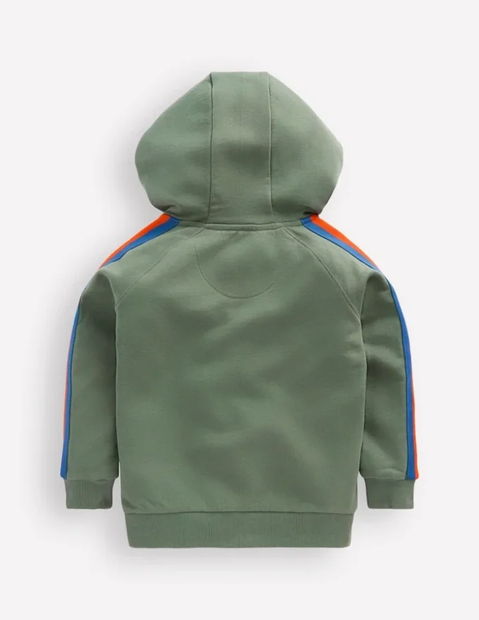 Raglan Zip-through Hoodie Bottle Green Raglan Zip-through Hoodie Bottle Green