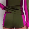 Rash Guard Swim Shorts Khaki, Colourblock Rash Guard Swim Shorts Khaki, Colourblock