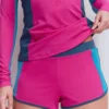 Rash Guard Swim Shorts Pink, Colourblock Rash Guard Swim Shorts Pink, Colourblock