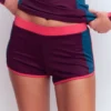 Rash Guard Swim Shorts Purple, Colour block Rash Guard Swim Shorts Purple, Colour block
