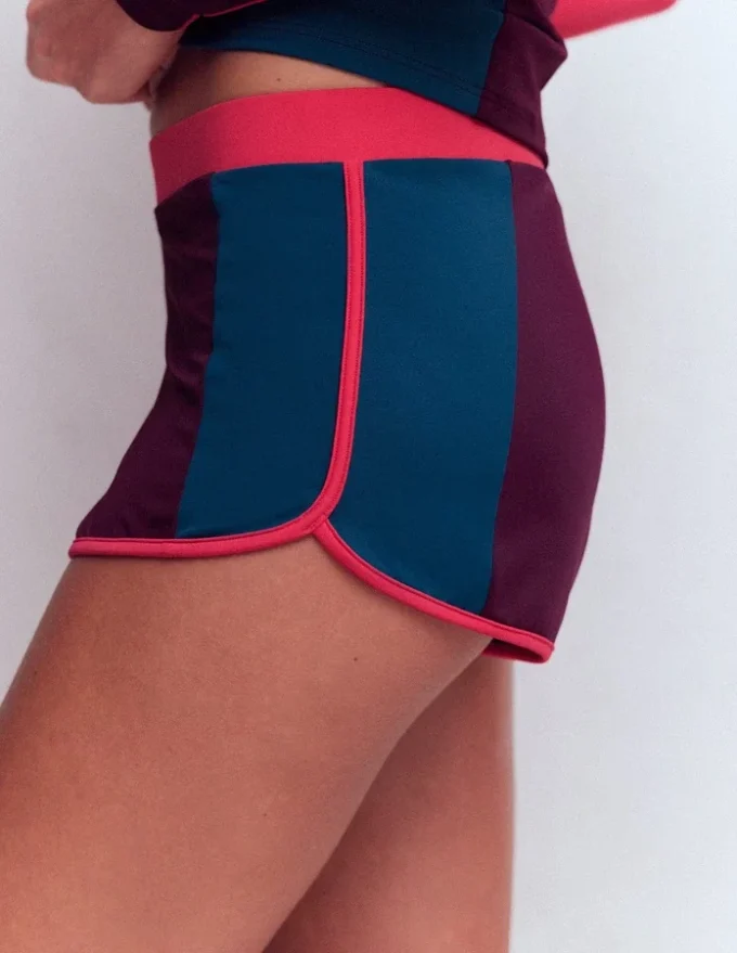 Rash Guard Swim Shorts Purple, Colour block Rash Guard Swim Shorts Purple, Colour block