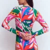 Rash Guard Swimsuit Multi, Leafy Cascade Rash Guard Swimsuit Multi, Leafy Cascade