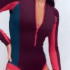 Rash Guard Swimsuit Purple. Colourblock