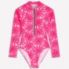 Rash Guard Swimsuit Sangria Sunset, Daisy Blossom Rash Guard Swimsuit Sangria Sunset, Daisy Blossom