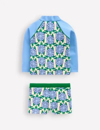 Rash Vest Set Blue Geo Turtles