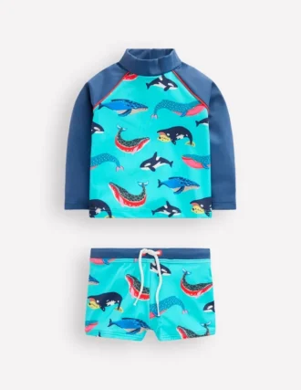 Rash Vest Set Blue Whales
