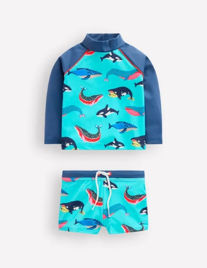 Rash Vest Set Blue Whales