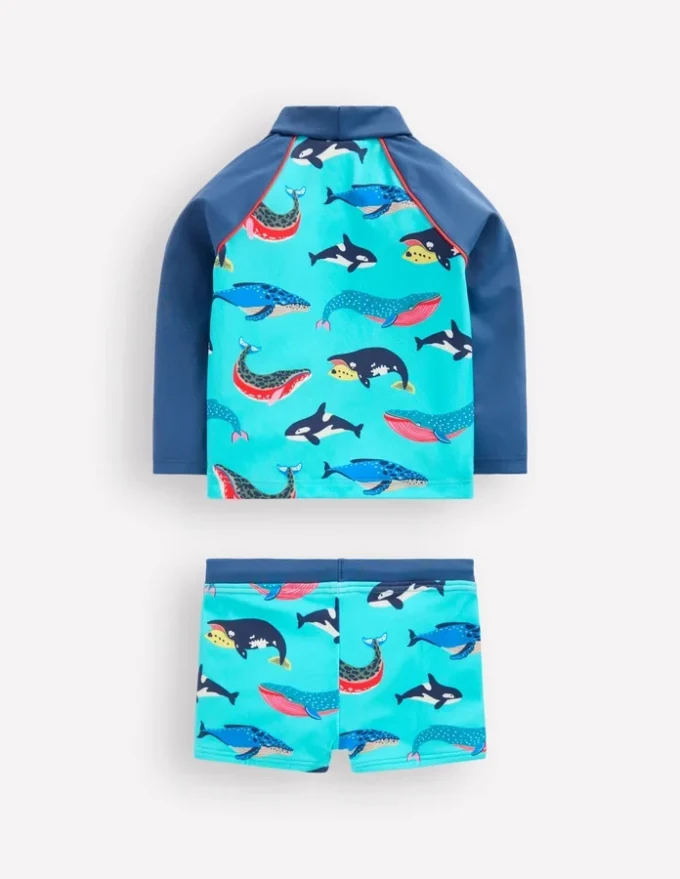 Rash Vest Set Blue Whales