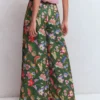 Regent Wide Leg Pants Hunter Green, Orchid Canopy Regent Wide Leg Pants Hunter Green, Orchid Canopy