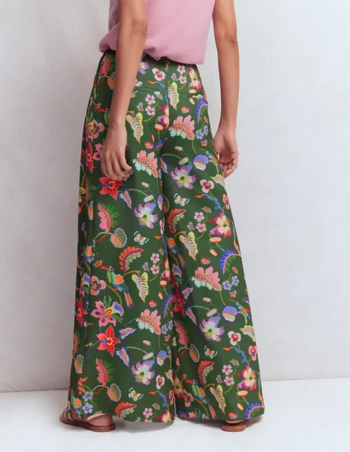 Regent Wide Leg Pants Hunter Green, Orchid Canopy Regent Wide Leg Pants Hunter Green, Orchid Canopy