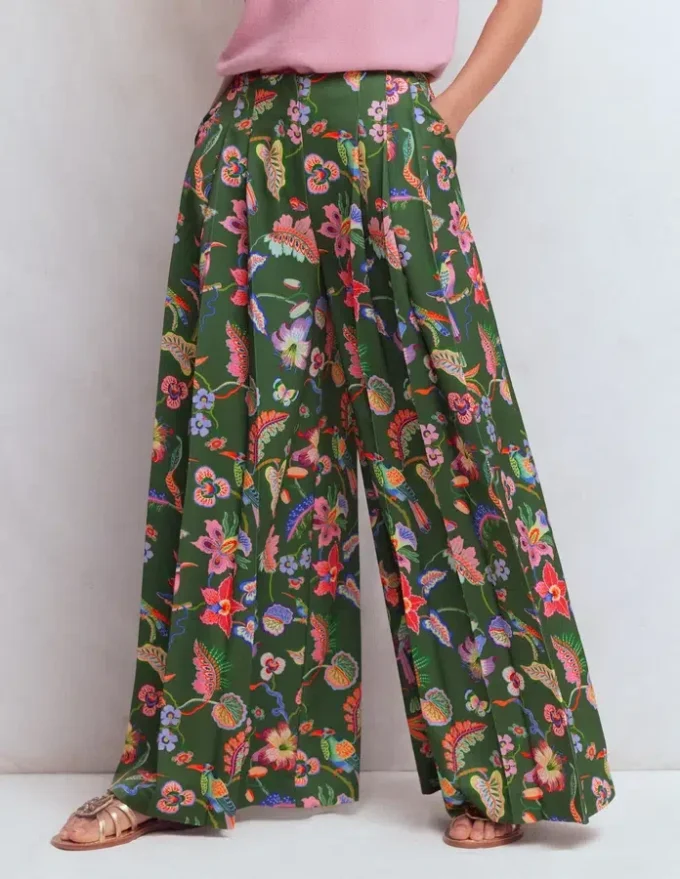 Regent Wide Leg Pants Hunter Green, Orchid Canopy Regent Wide Leg Pants Hunter Green, Orchid Canopy