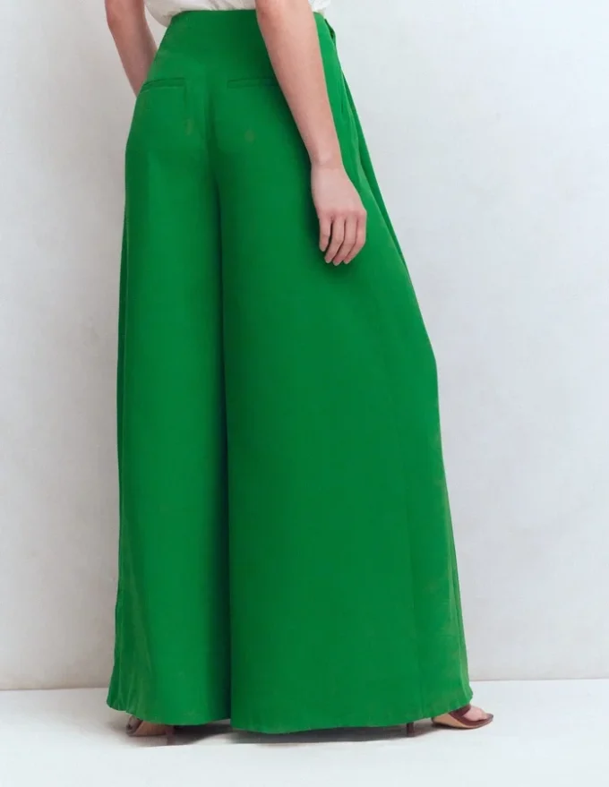 Regent Wide Leg Pants Rich Emerald Regent Wide Leg Pants Rich Emerald