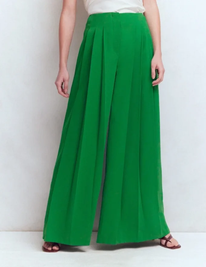 Regent Wide Leg Pants Rich Emerald Regent Wide Leg Pants Rich Emerald