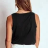 Regular V-Neck Slub Tank Black Regular V-Neck Slub Tank Black