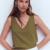 Regular V-Neck Slub Tank Capulet Olive Regular V-Neck Slub Tank Capulet Olive