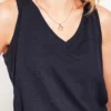 Regular V-Neck Slub Tank Navy Regular V-Neck Slub Tank Navy