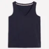 Regular V-Neck Slub Tank Navy Regular V-Neck Slub Tank Navy