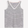 Regular V-Neck Slub Tank Navy, Ivory Stripe Regular V-Neck Slub Tank Navy, Ivory Stripe