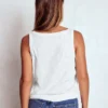Regular V-Neck Slub Tank White Regular V-Neck Slub Tank White