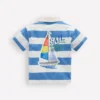 Relaxed Appliqué Polo Shirt Forget Me Not Sail boats Relaxed Appliqué Polo Shirt Forget Me Not Sail boats