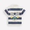 Relaxed Appliqué Polo Shirt Robot Blue Tennis Relaxed Appliqué Polo Shirt Robot Blue Tennis