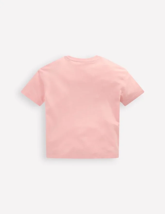 Relaxed Applique T-shirt Chalk Pink Heart rainbow