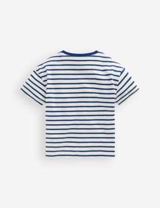 Relaxed Applique T-shirt Navy Stripe Sunglasses