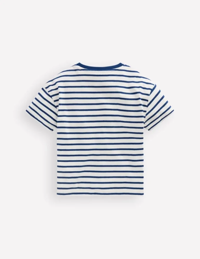 Relaxed Applique T-shirt Navy Stripe Sunglasses