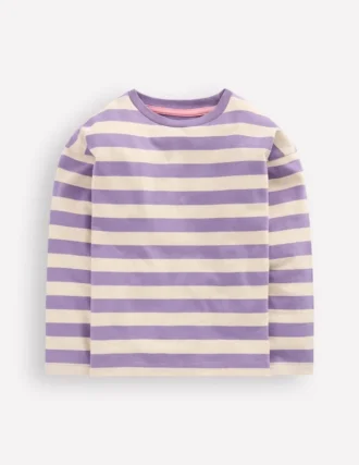 Relaxed Breton Purple/Grey Marl Stripe