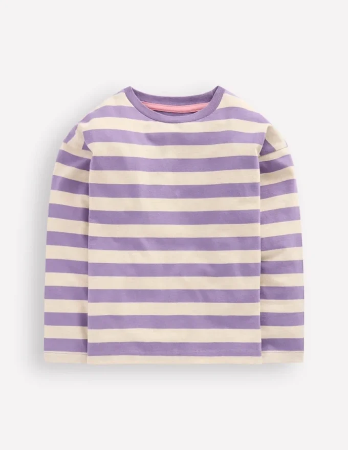 Relaxed Breton Purple/Grey Marl Stripe