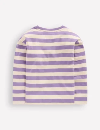 Relaxed Breton Purple/Grey Marl Stripe