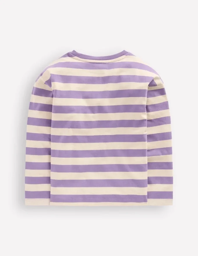 Relaxed Breton Purple/Grey Marl Stripe