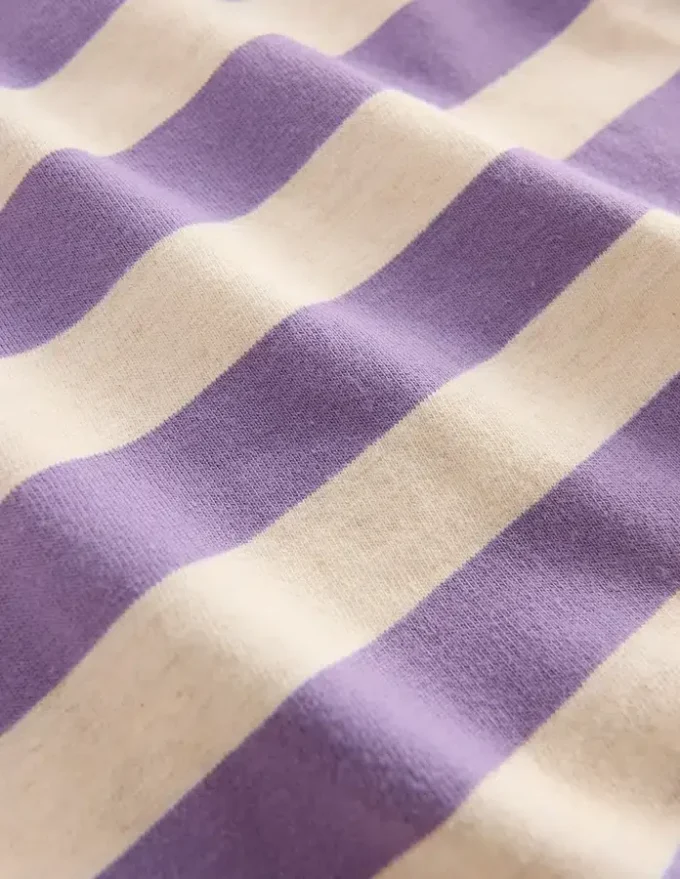 Relaxed Breton Purple/Grey Marl Stripe