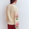 Relaxed Cotton Stitch Cardigan Ivory, Embroidery Relaxed Cotton Stitch Cardigan Ivory, Embroidery