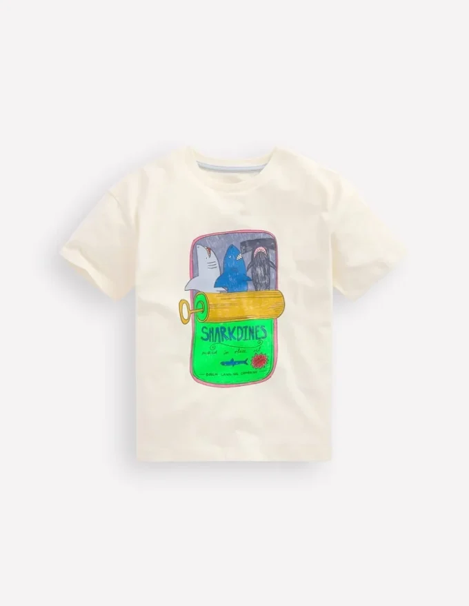 Relaxed Graphic T-shirt Parchament Sardine Can