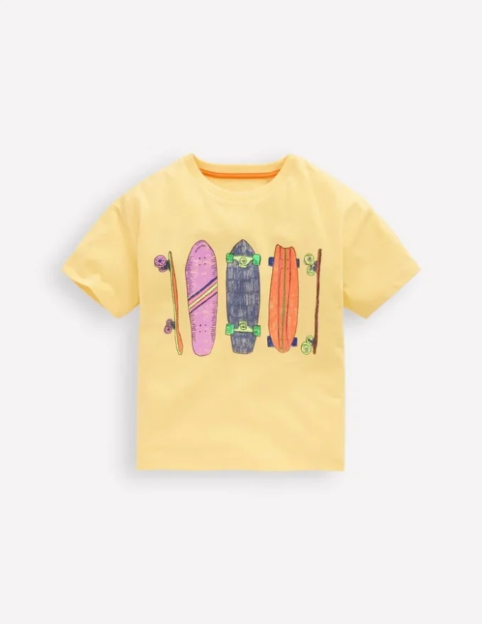 Relaxed Graphic T-shirt Washed Yellow Skateboards