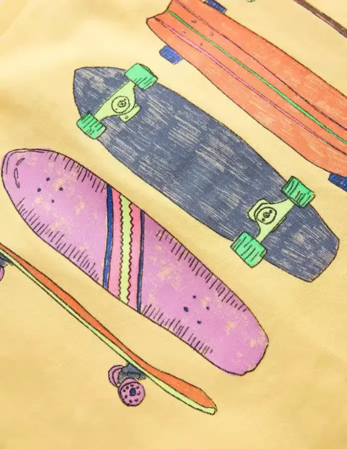 Relaxed Graphic T-shirt Washed Yellow Skateboards