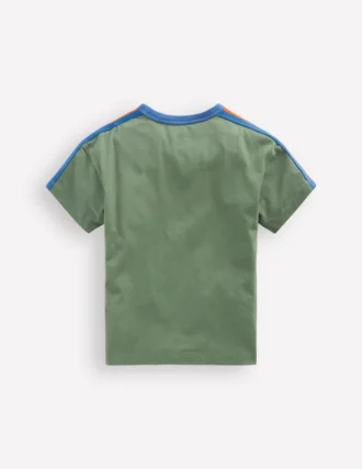 Relaxed Rainbow Tape T-shirt Bottle Green
