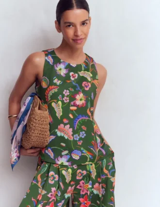 Relaxed Sleeveless Shell Top Multi, Orchid Canopy