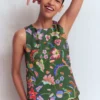 Relaxed Sleeveless Shell Top Multi, Orchid Canopy