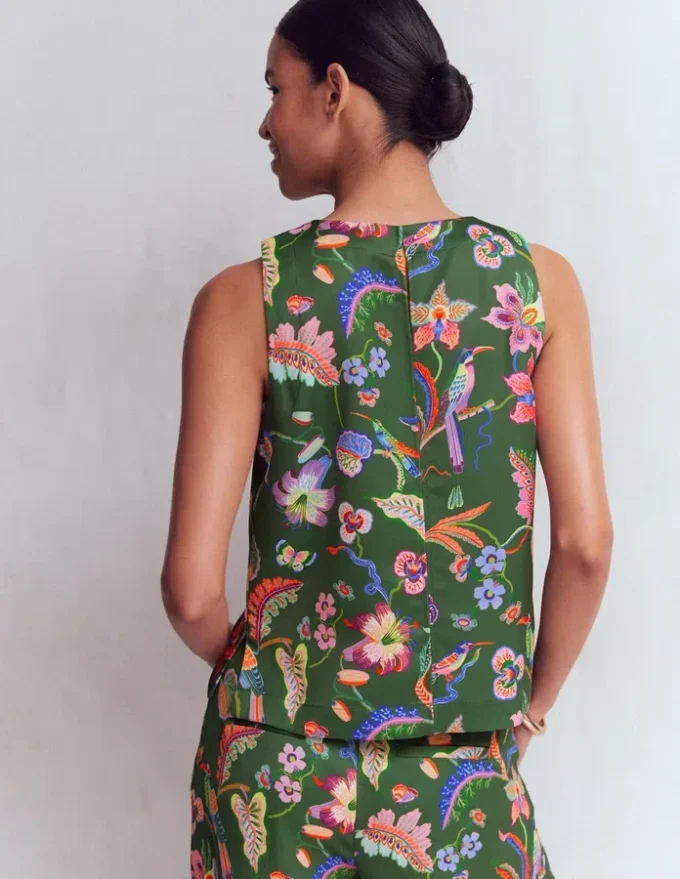 Relaxed Sleeveless Shell Top Multi, Orchid Canopy