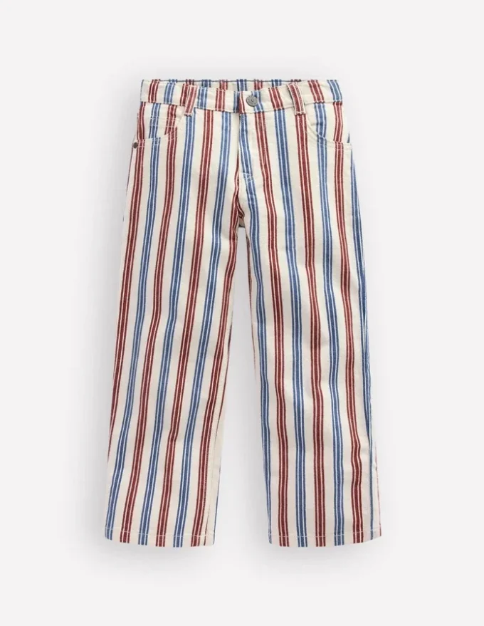 Relaxed Straight Jeans Blue and Red Stripe Relaxed Straight Jeans Blue and Red Stripe