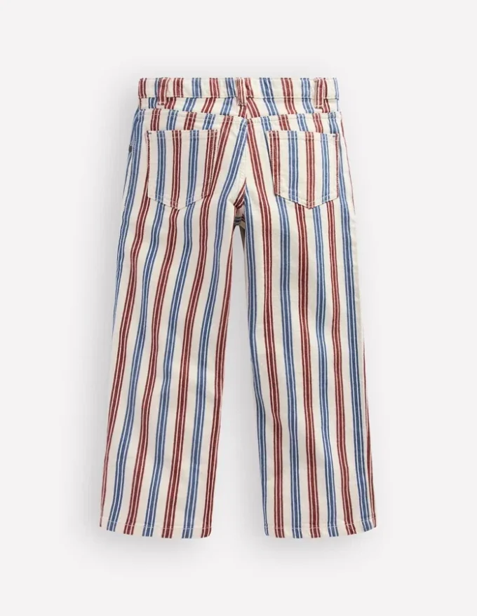 Relaxed Straight Jeans Blue and Red Stripe Relaxed Straight Jeans Blue and Red Stripe