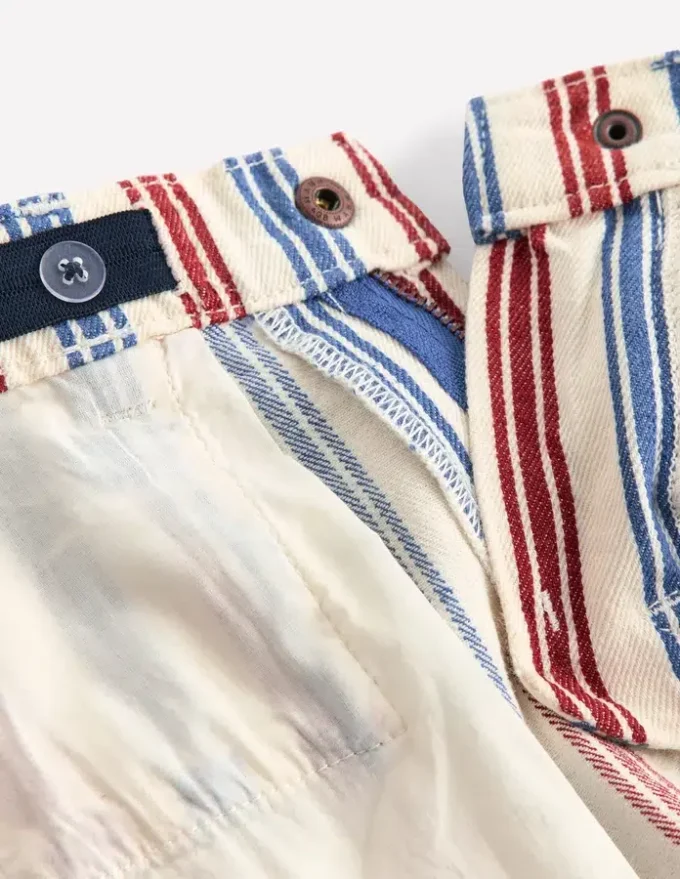 Relaxed Straight Jeans Blue and Red Stripe Relaxed Straight Jeans Blue and Red Stripe