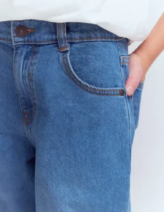 Relaxed Straight Jeans Mid Wash