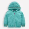 Relaxed Towelling Hoodie Blue Embroidery