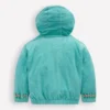 Relaxed Towelling Hoodie Blue Embroidery