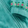 Relaxed Towelling Hoodie Blue Embroidery